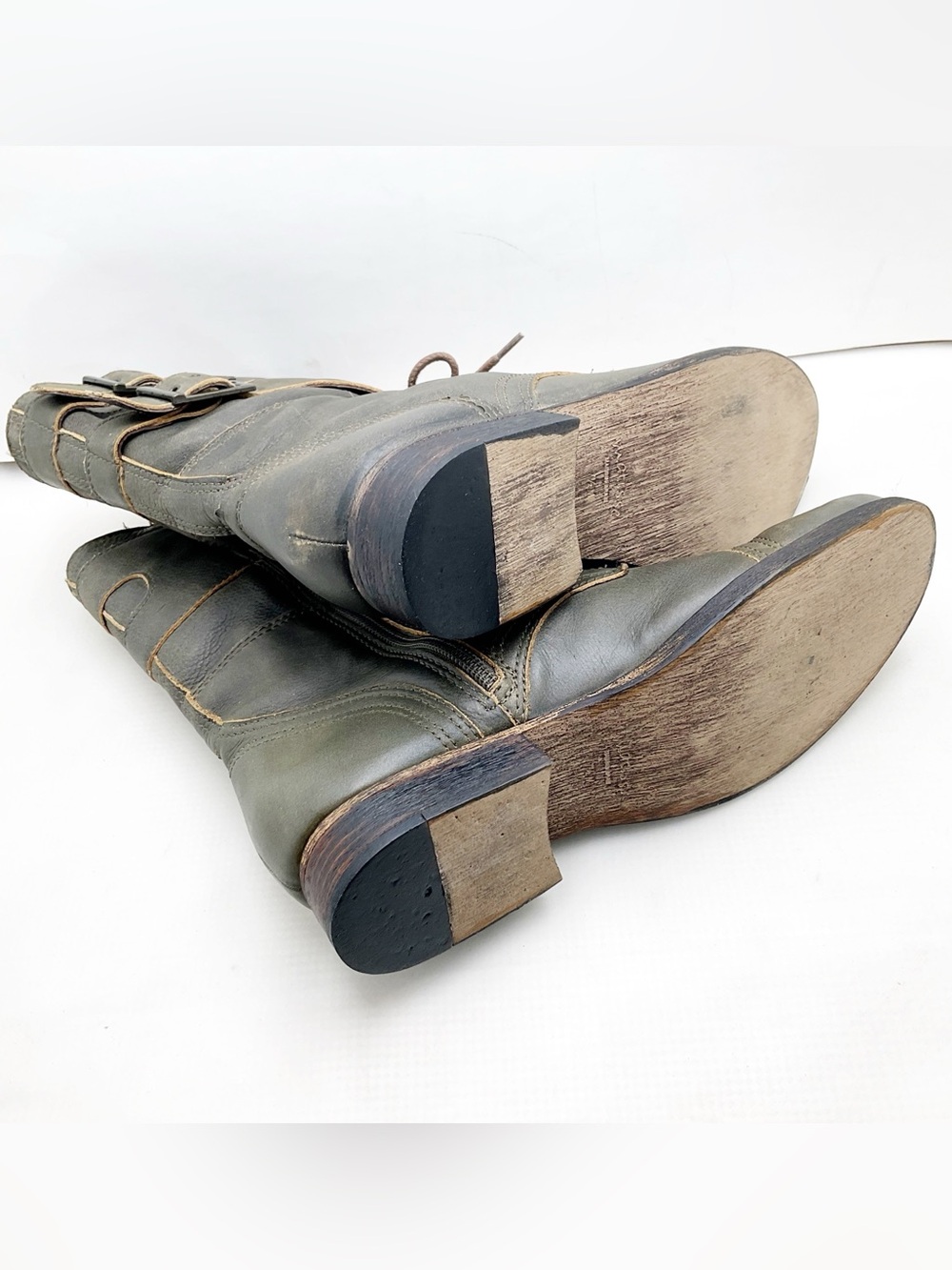 {Matisse} Lance Olive Combat Lace-Up Buckle Boots - Picture 12 of 13